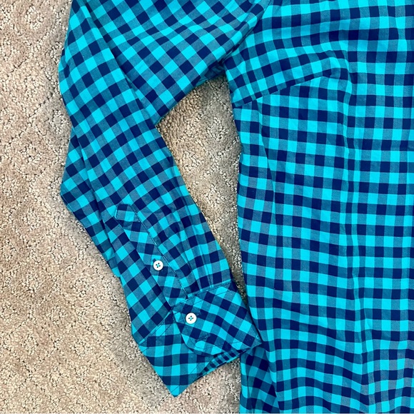 EUC Talbots Blue Plaid Gingham Women's Button-down Shirt, Size Medium - Picture 4 of 10